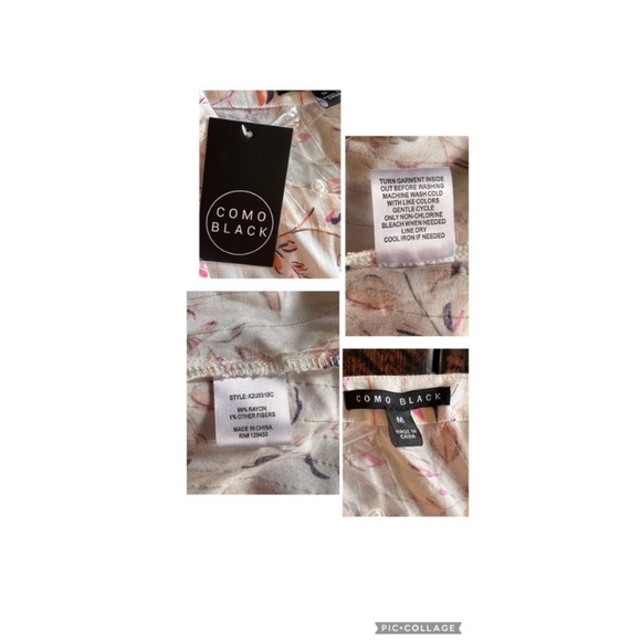 Womens Gorgeous Floral Long sleeve Drawstring waist Top Size M - Picture 8 of 10